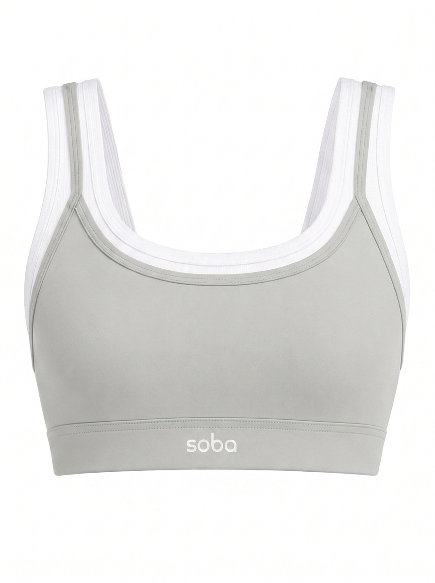 Layered Sport Bra – Santorini Stone