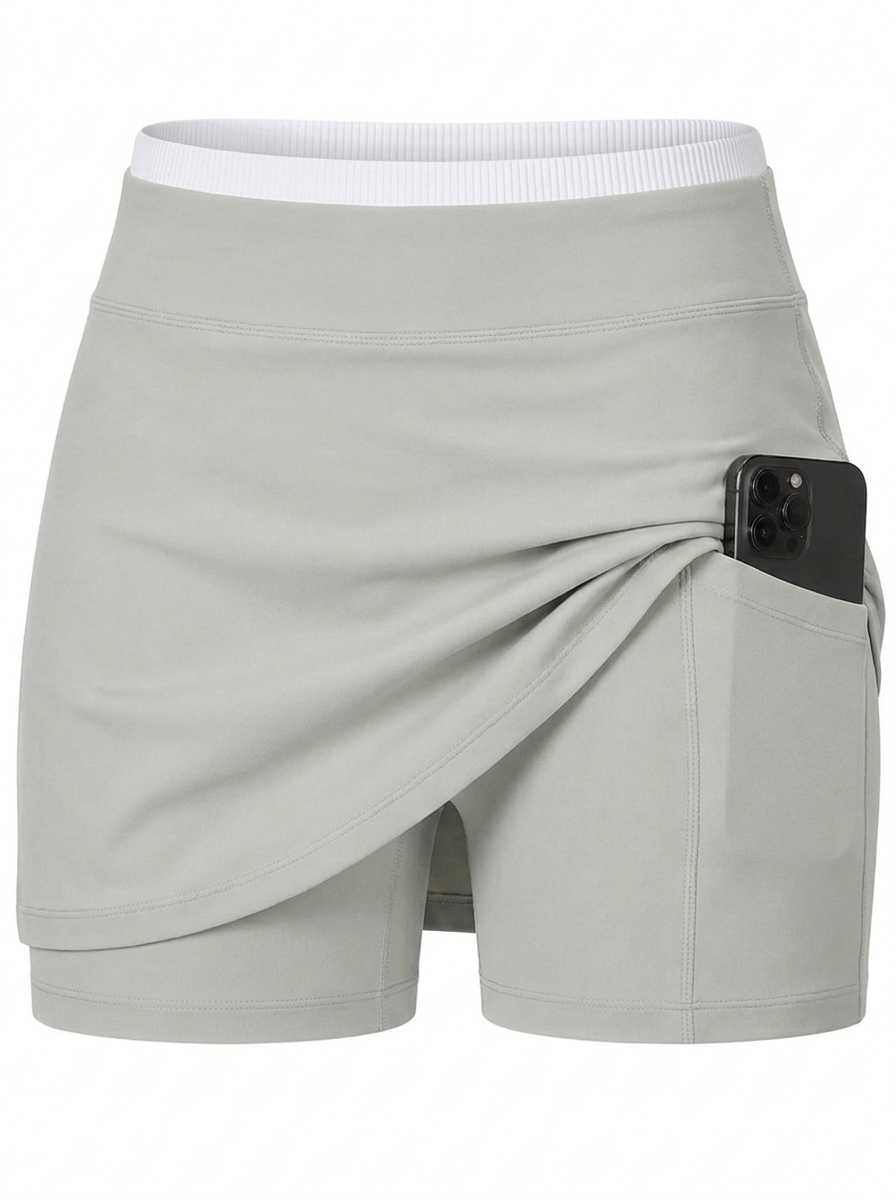 Tennis Skirt mit integrierter Shorts – Santorini Stone