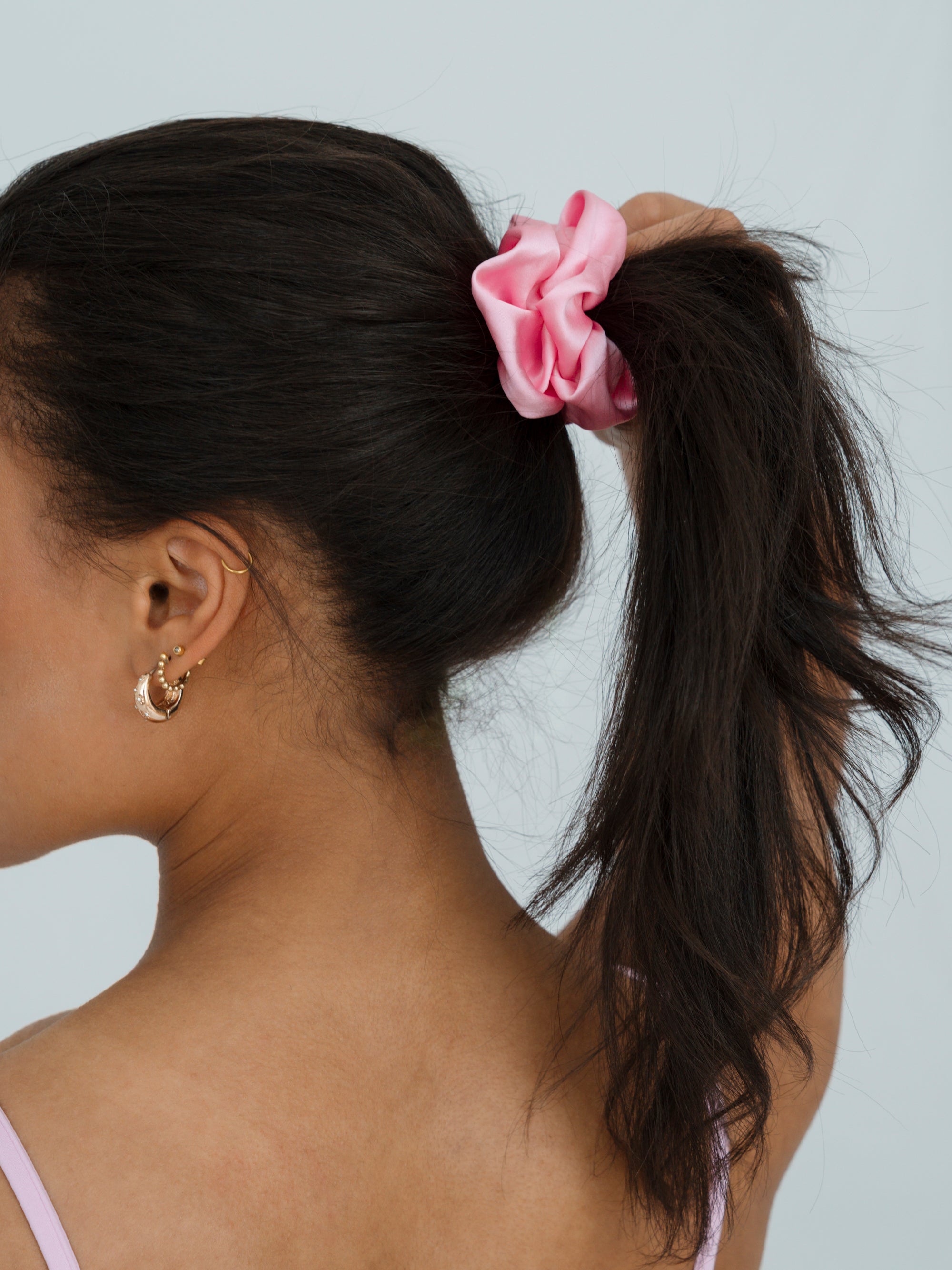 Summer Scrunchie: Haargummi aus 100 % Seide - cotton candy