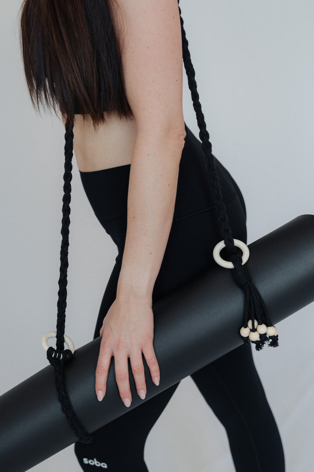 Tragegurt für Trainingsmatten im Boho Stil - black