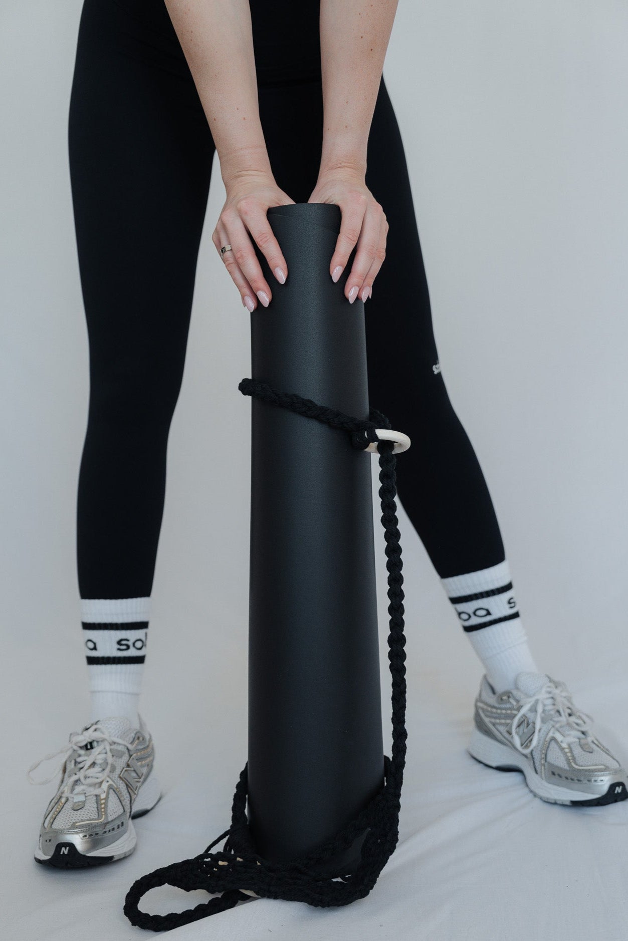 Tragegurt für Trainingsmatten im Boho Stil - black