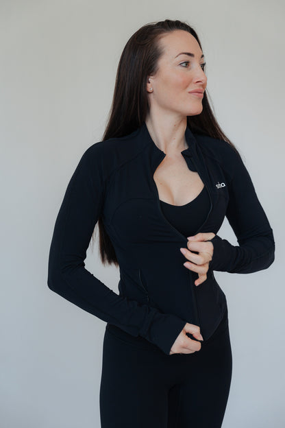 Nicht nur für Range Rover Moms: Flow Zip-Jacke mit Taschen - black