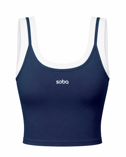 Tank Top Set mit geripptem Bra – Malibu Midnight