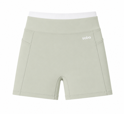 High Waist Shorts ohne Frontnaht – Mykonos Mint