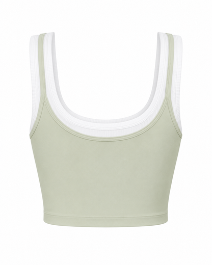 Tank Top Set mit geripptem Bra – Mykonos Mint