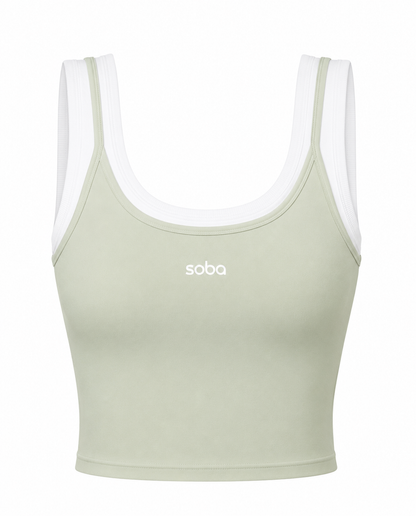Tank Top Set mit geripptem Bra – Mykonos Mint