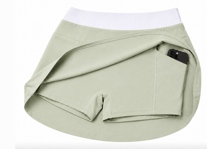 Tennis Skirt mit integrierter Shorts – Mykonos Mint
