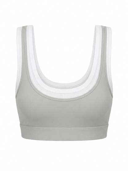 Layered Sport Bra – Santorini Stone