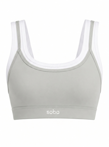 Layered Sport Bra – Santorini Stone