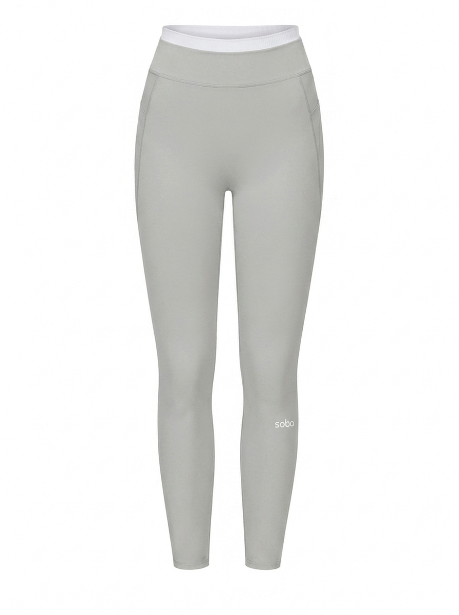 High Waist Leggings mit Layered Look – Santorini Stone