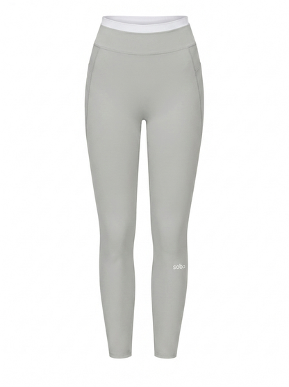 High Waist Leggings mit Layered Look – Santorini Stone