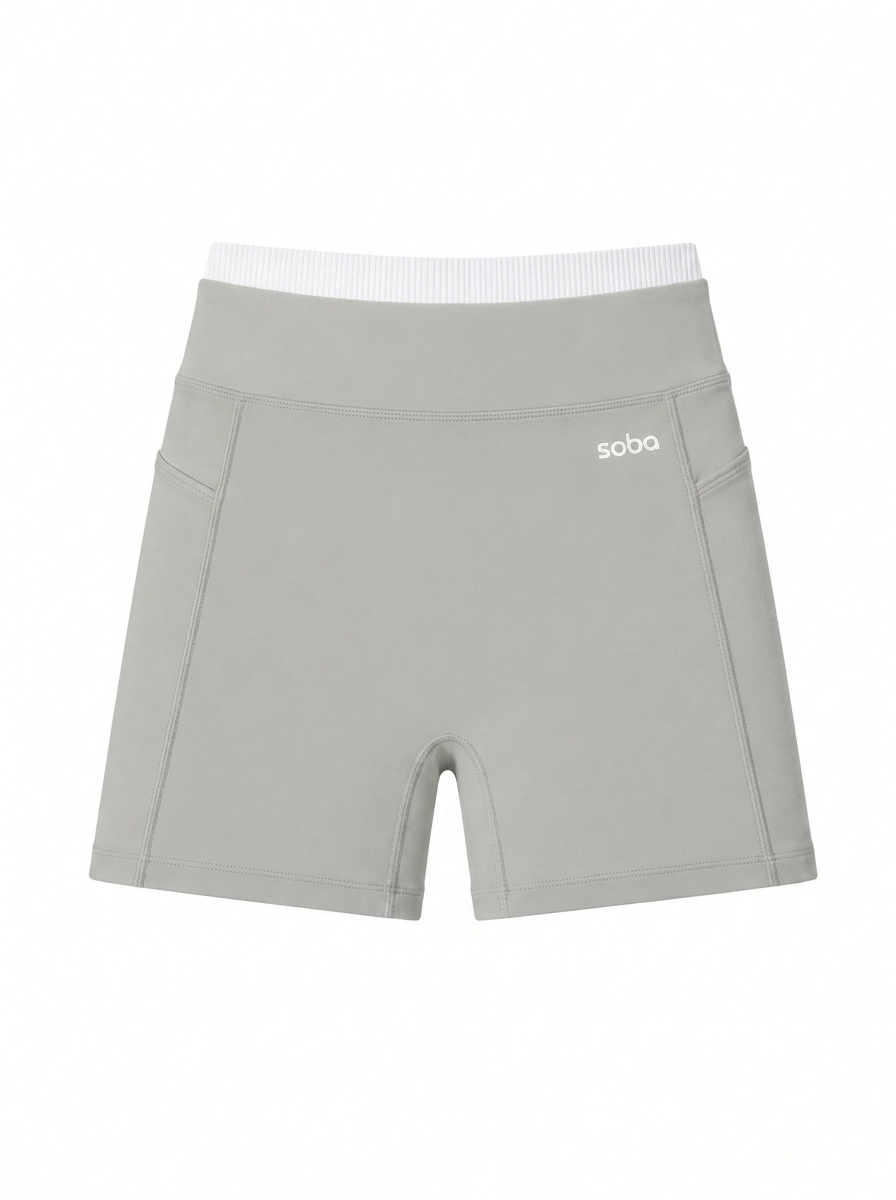 High Waist Shorts ohne Frontnaht – Santorini Stone