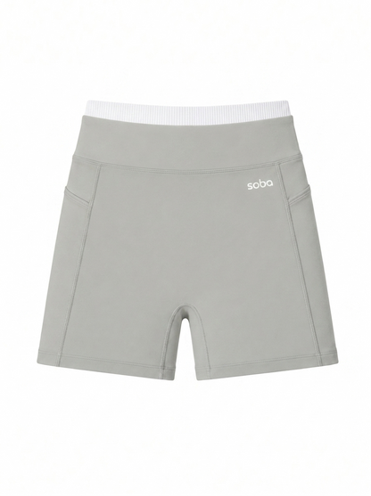 High Waist Shorts ohne Frontnaht – Santorini Stone