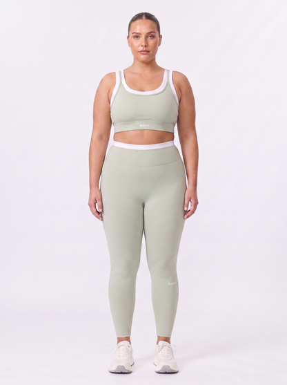High Waist Leggings mit Layered Look – Mykonos Mint