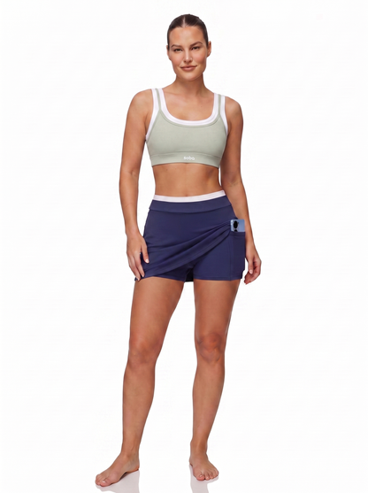 Tennis Skirt mit integrierter Shorts – Malibu Midnight