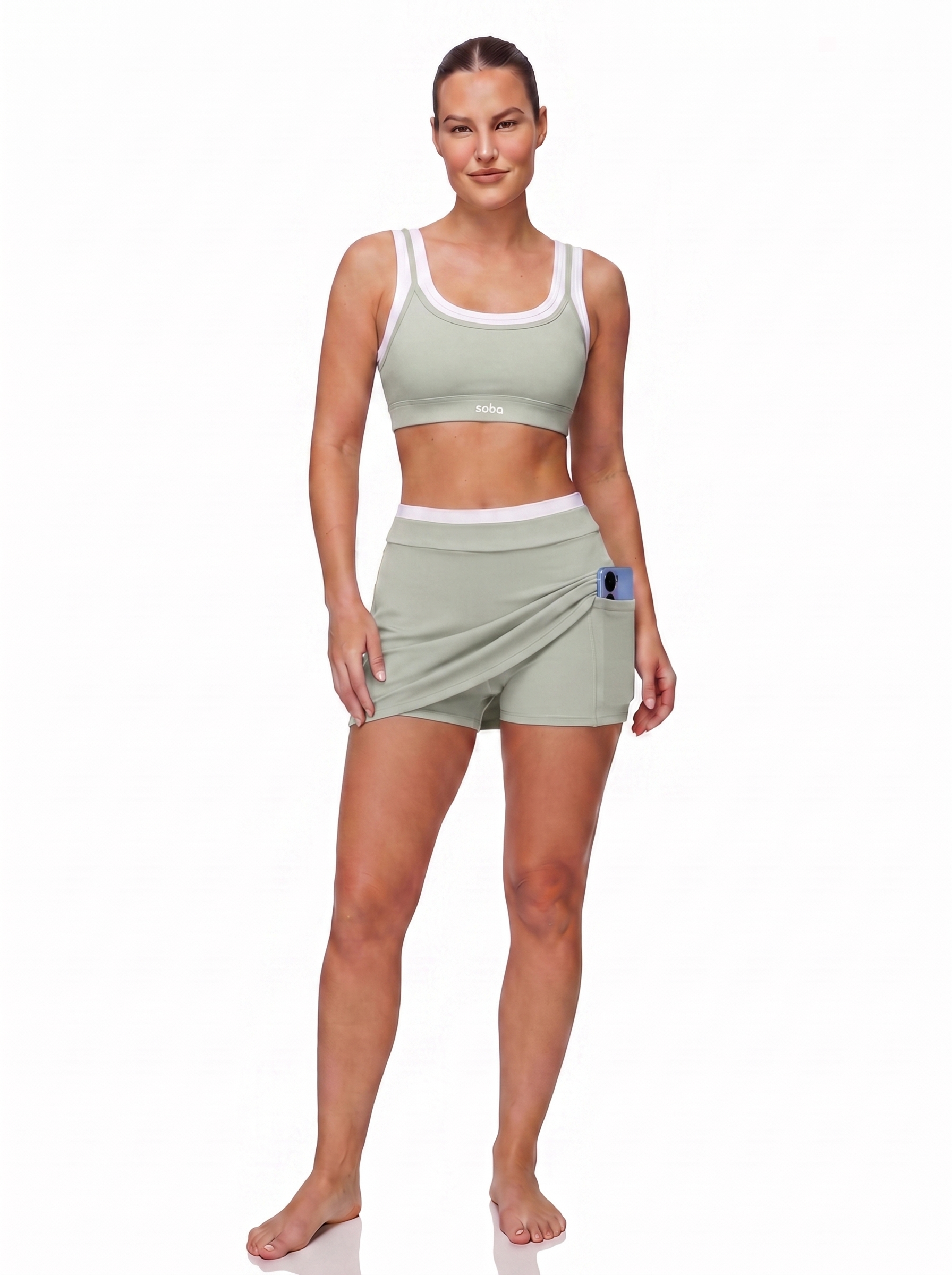 Tennis Skirt mit integrierter Shorts – Mykonos Mint