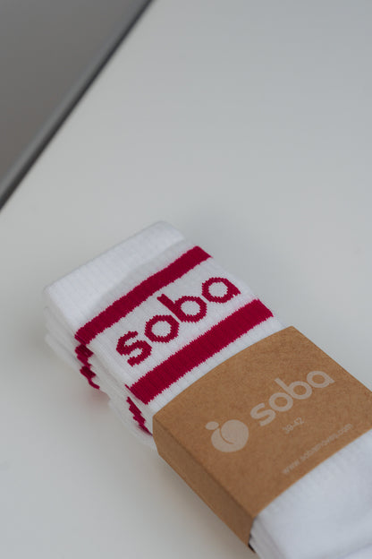 Stylish unterwegs: Crew Socken - raspberry/3er-Pack