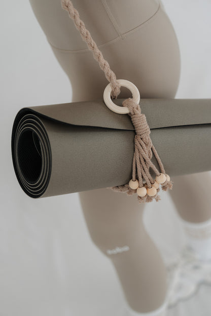 Tragegurt für Trainingsmatten im Boho Stil - caffé latte